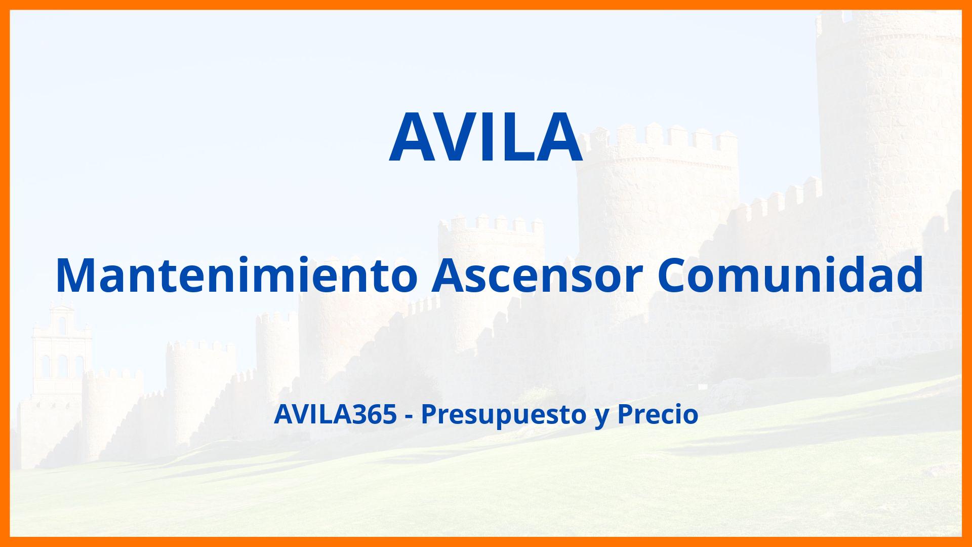 Mantenimiento Ascensor Comunidad