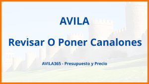 Revisar O Poner Canalones en Avila