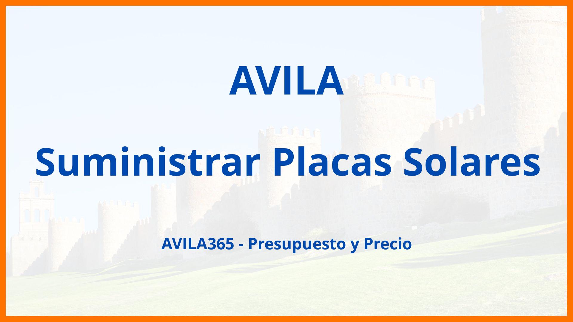 Suministrar Placas Solares